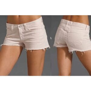 J Brand Womens Shorts 27 x 2.5 Pink Cut Off Distressed Raw Hem Mid Rise Frayed